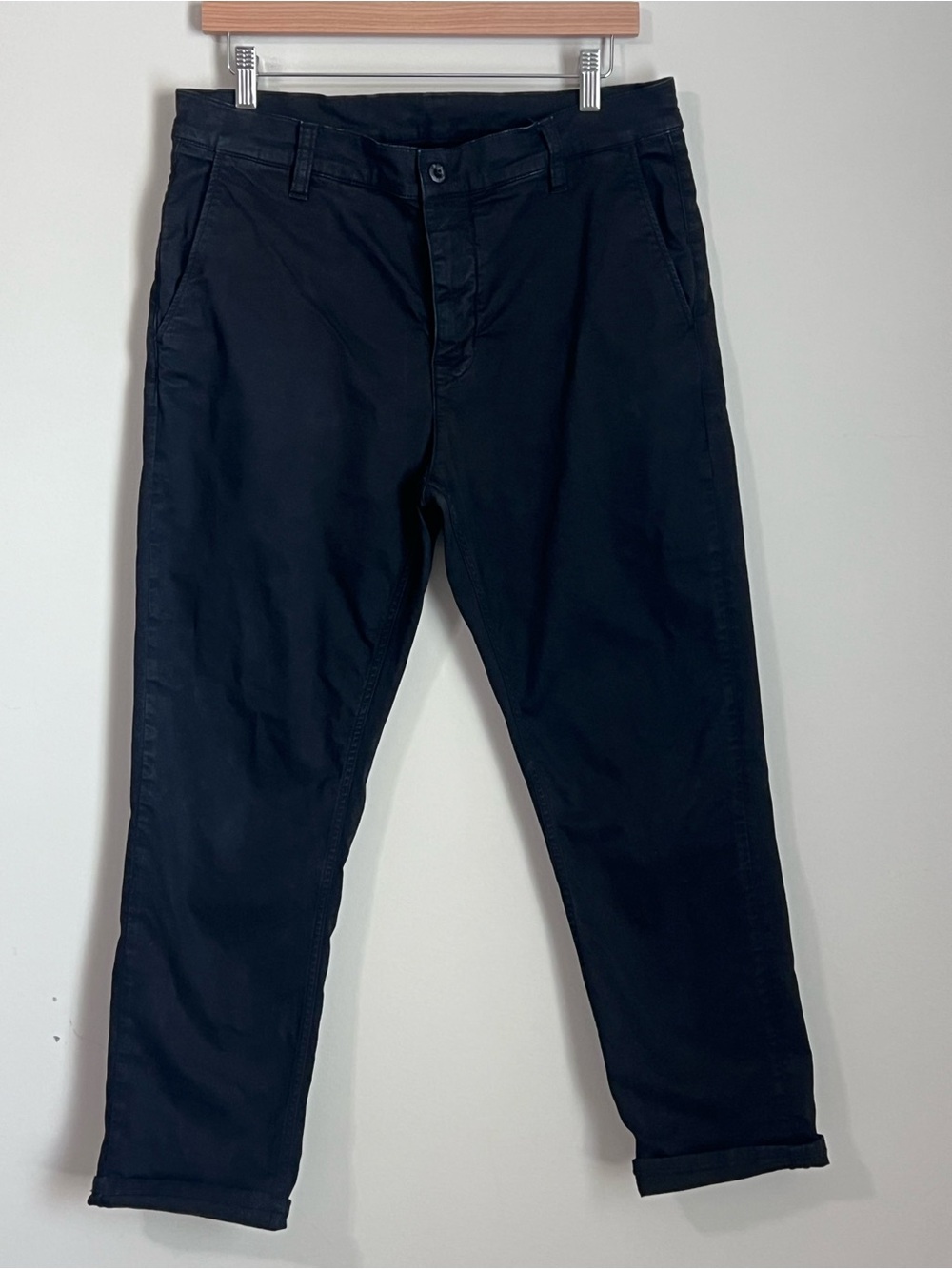 Nudie Jeans Co Pants Mens 32 X 28 Blue Chino Alvin‎ Stretch Flat Front Ankle